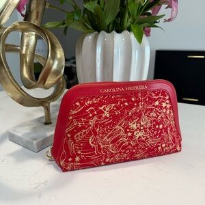 Carolina Herrera Red and Gold Cosmetic Case